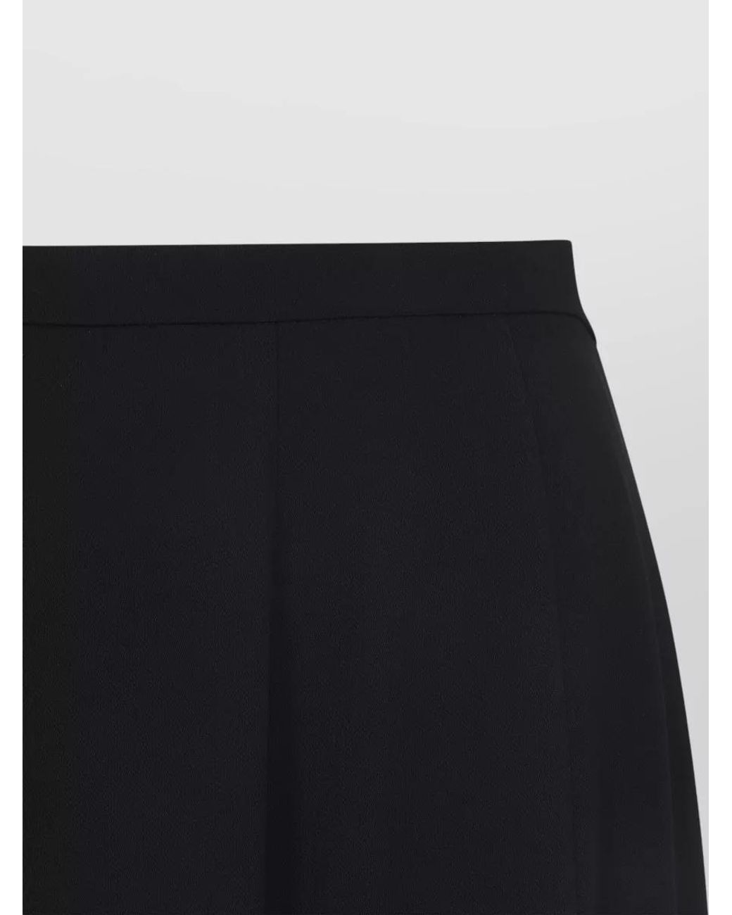 Alberta Ferretti Black Georgette High-Rise Flared Paneled Midi Skirt