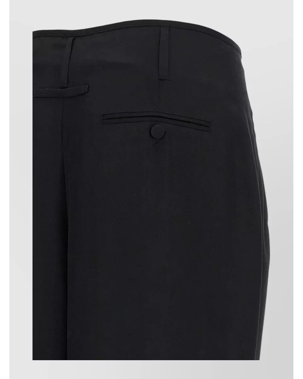 DARKPARK Black Pleated Wide-Leg Tailored Trousers