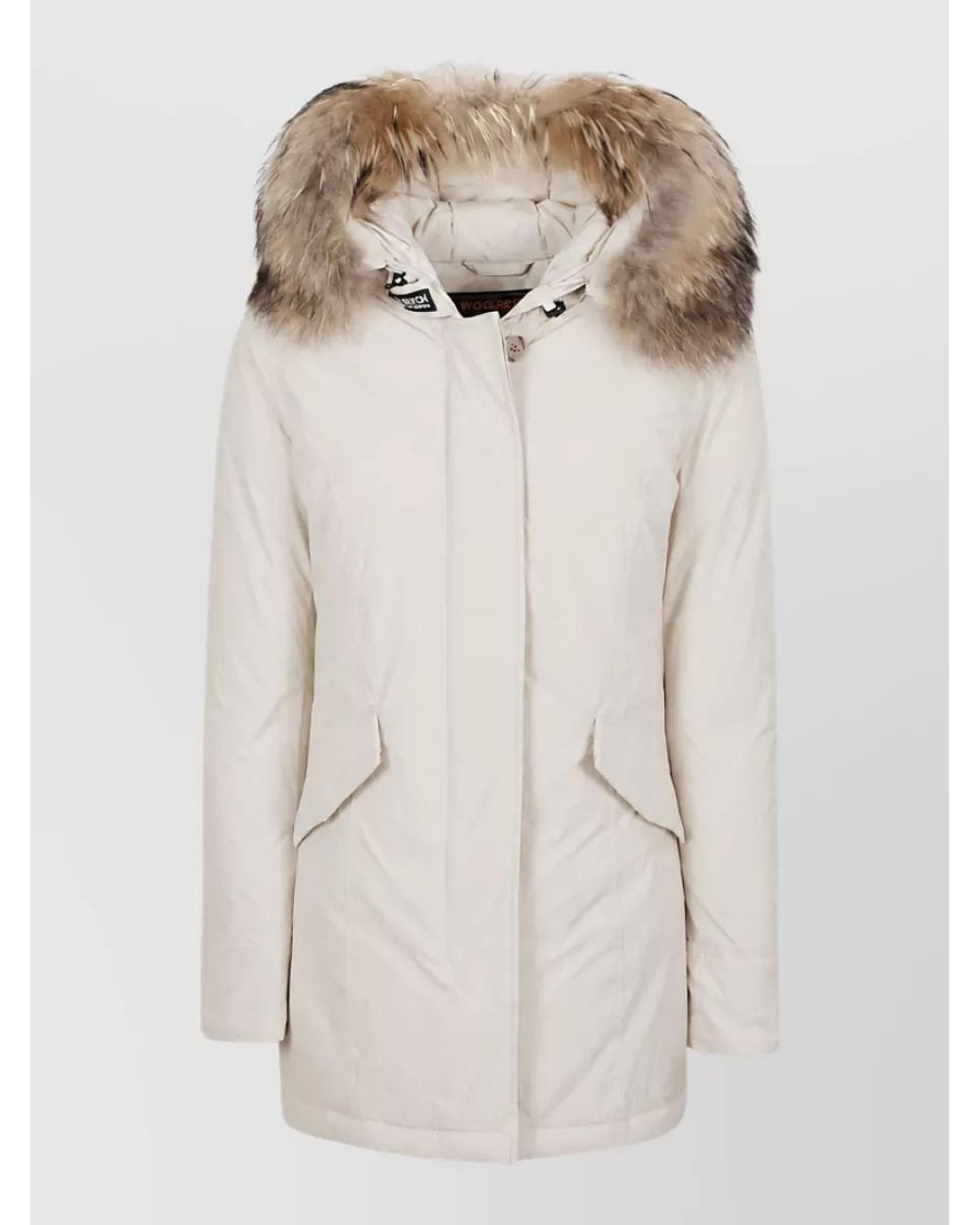 Woolrich Natural Fur Trim Longline Puffer Parka