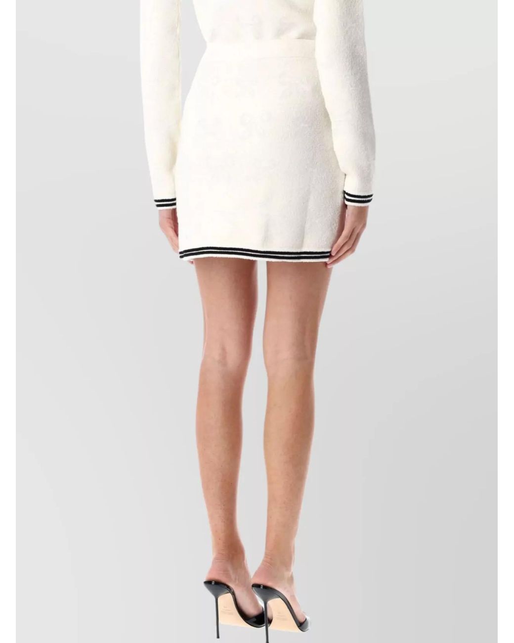 Self-Portrait White Jacquard Mini Skirt