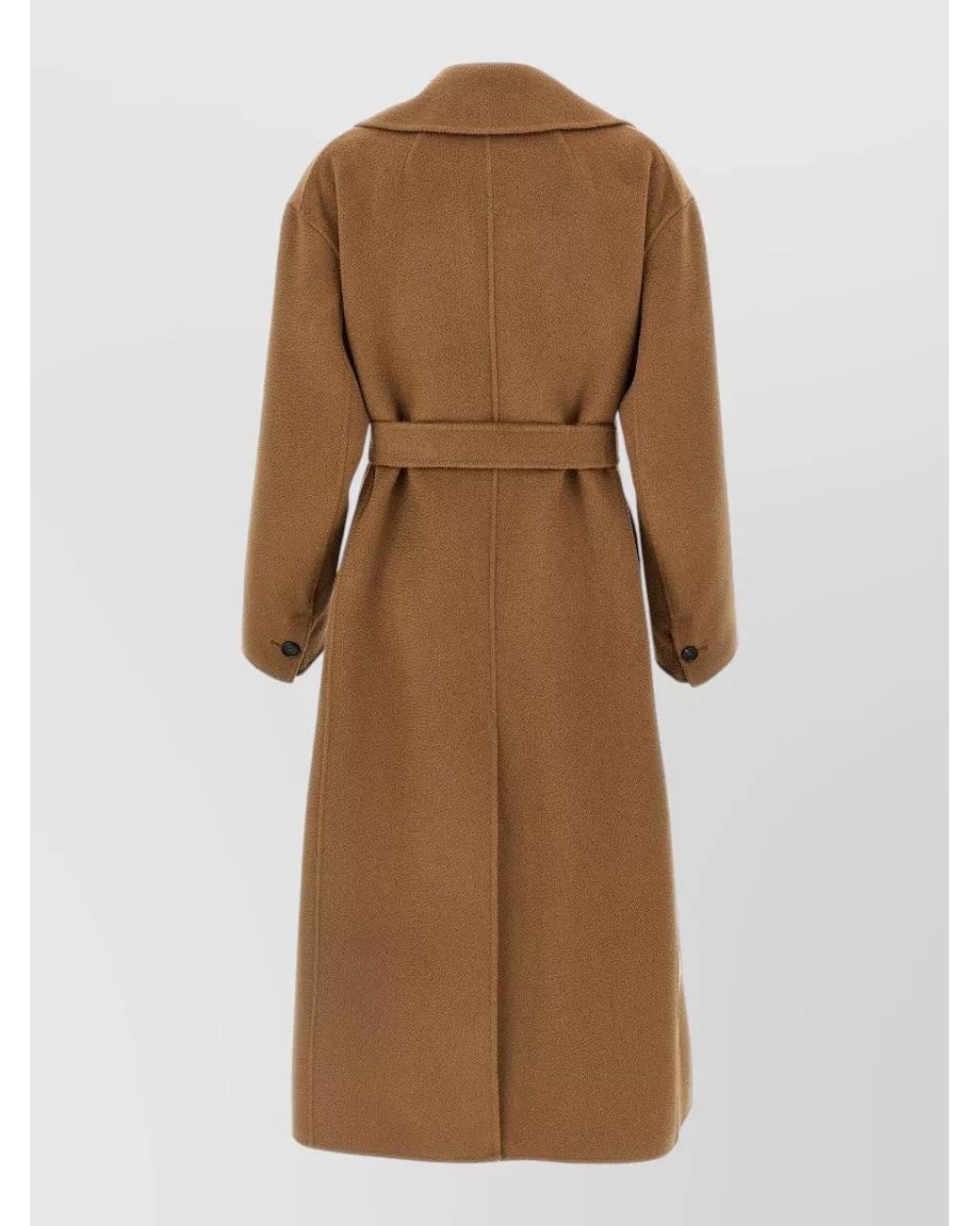 Max Mara Natural Cashmere Double-Breasted Long Coat