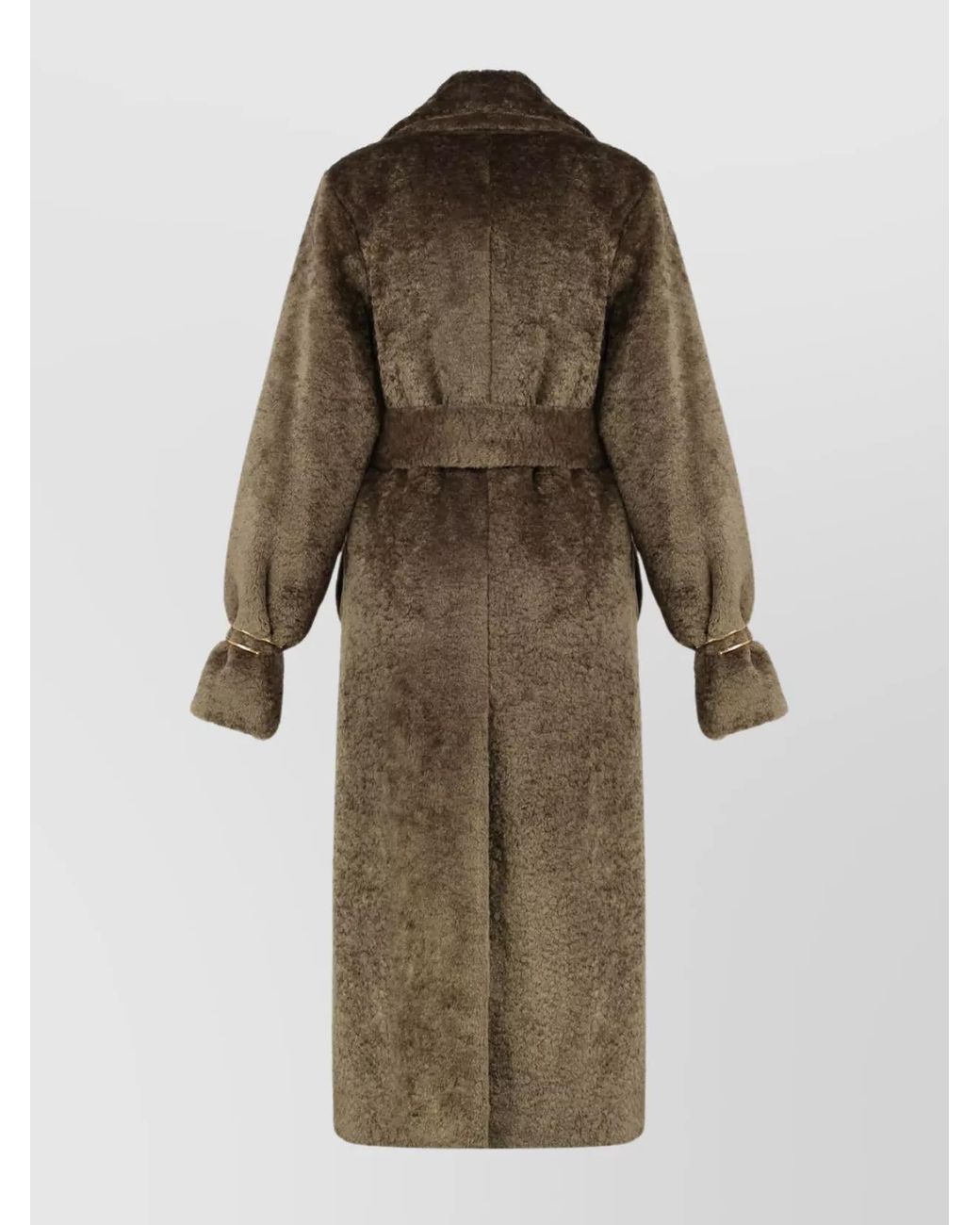 DARKPARK Natural Belted Faux Fur Trench Coat