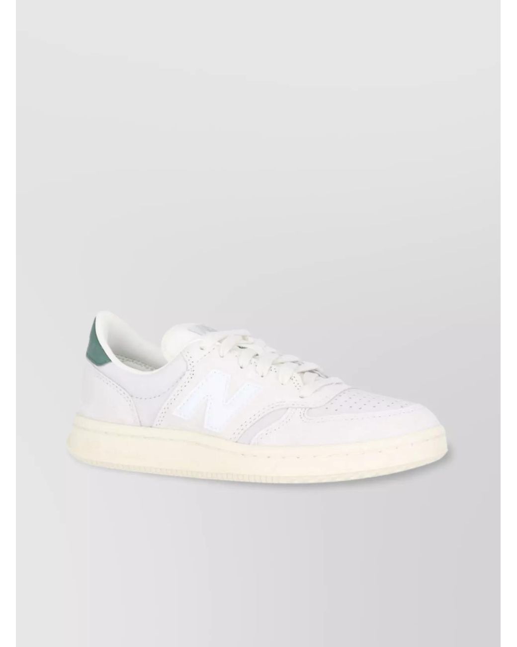 New Balance White Leather Low-Top Sneakers