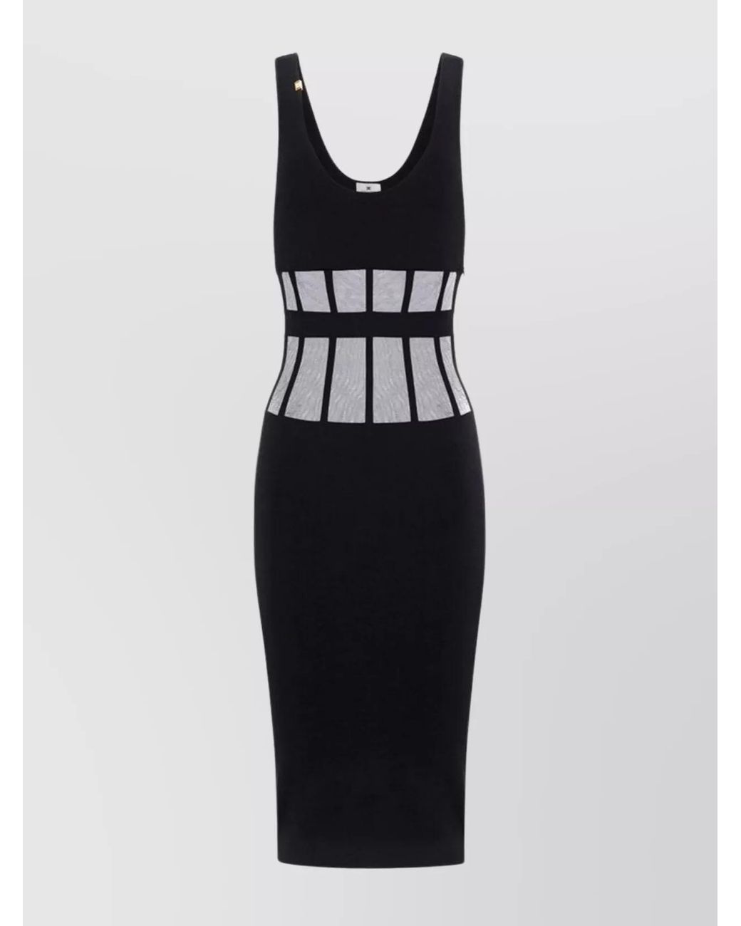 Elisabetta Franchi Black Midi Dress