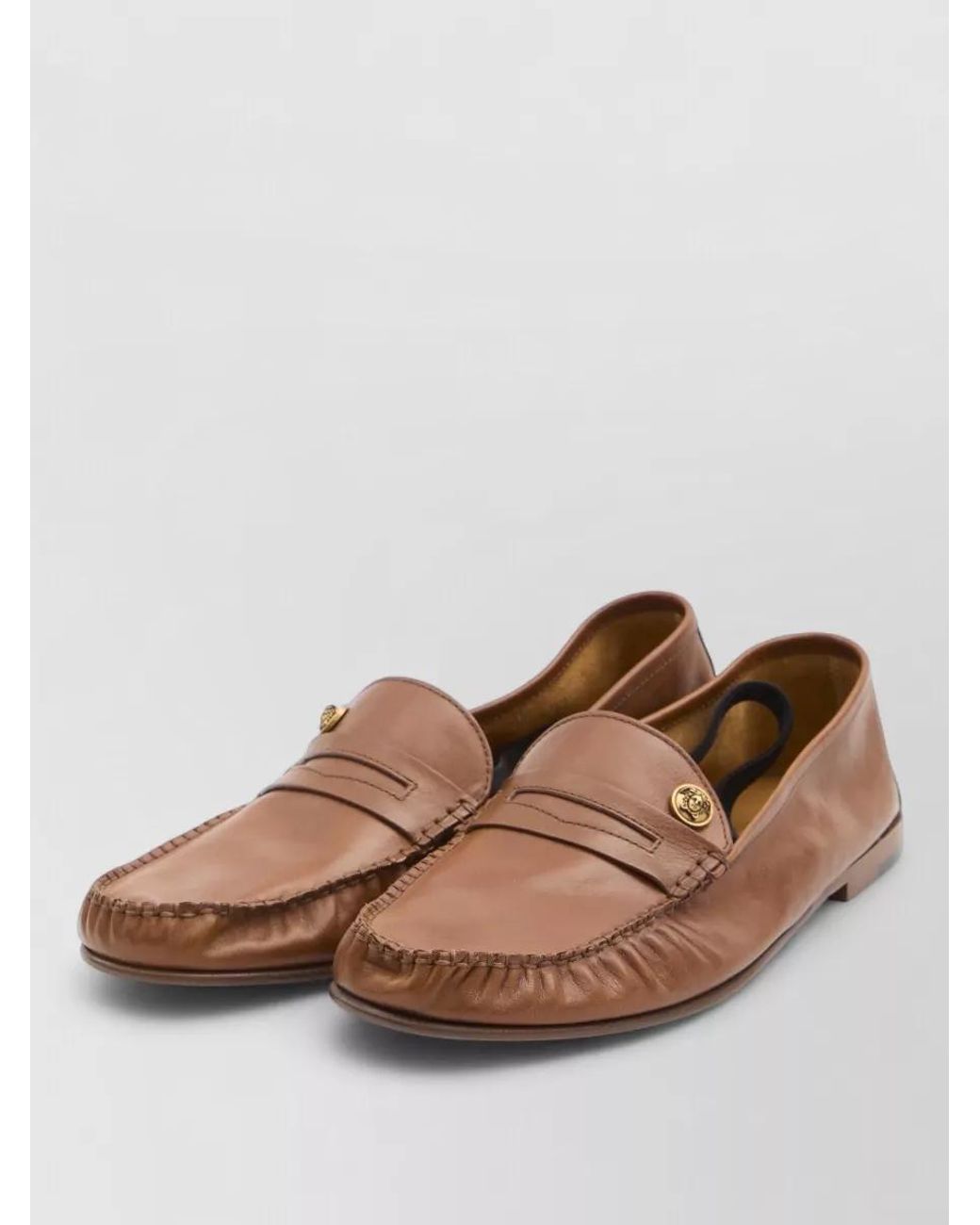 Versace Brown Leather Loafers