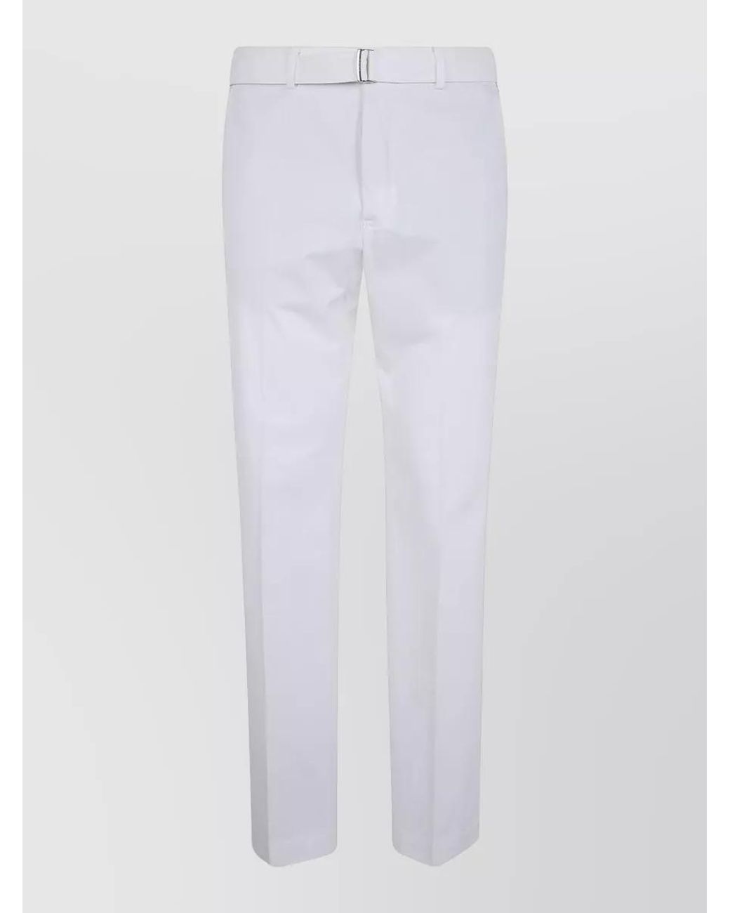 Incotex White Belted Chino Tailored Trousers for men