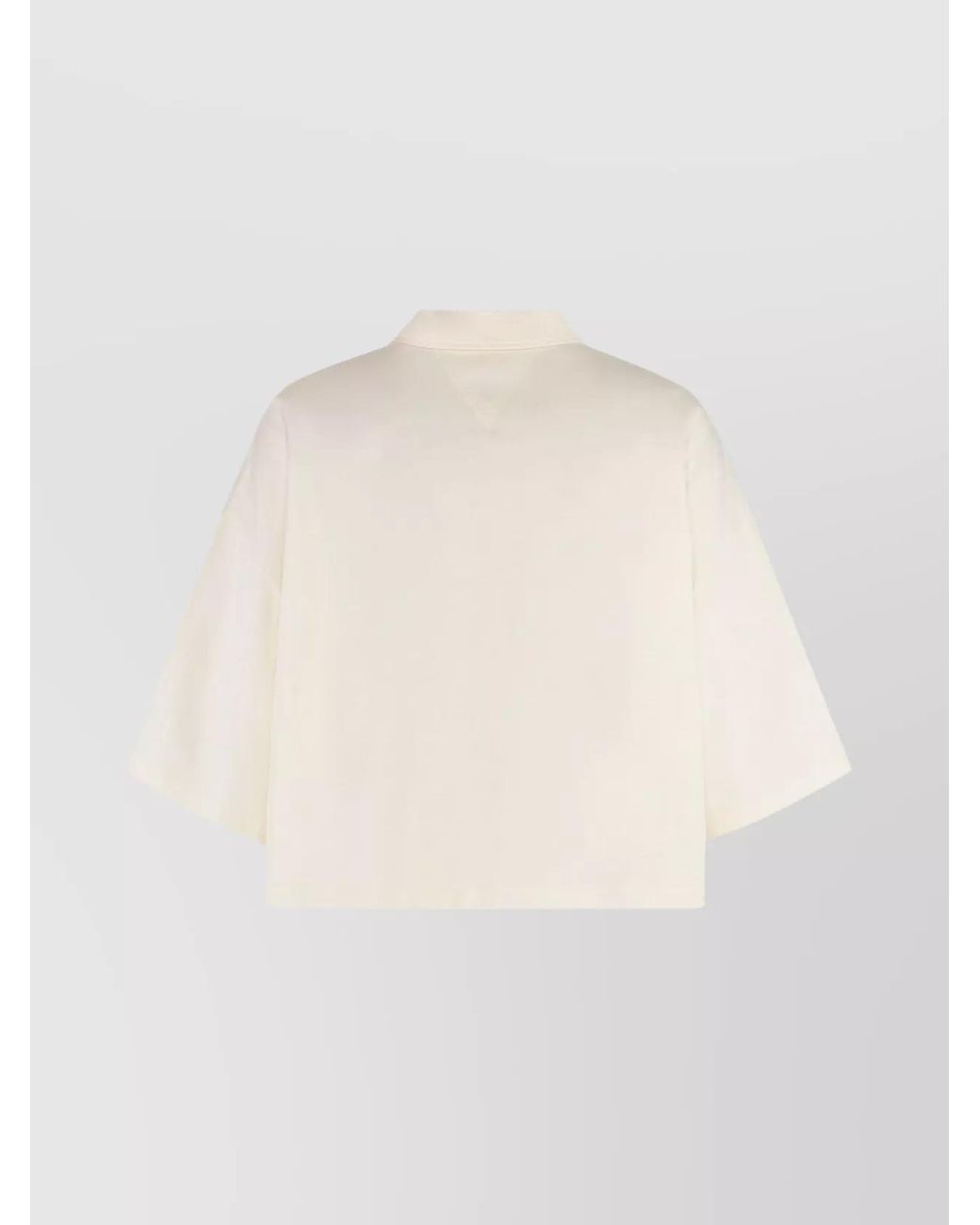 Bottega Veneta White Cotton Cropped Polo Shirt