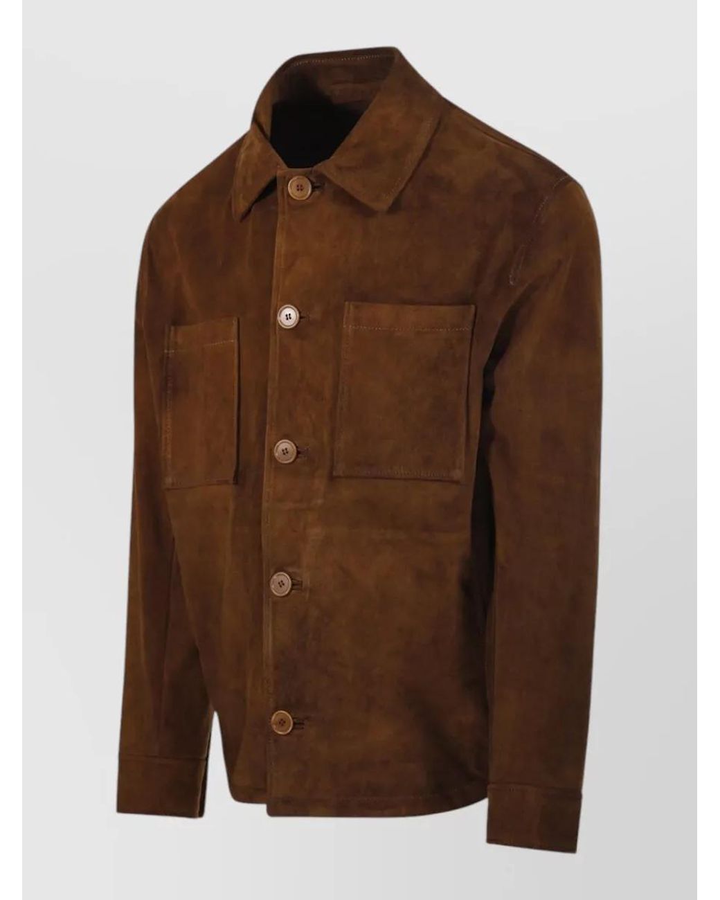 Salvatore Santoro Brown Shearling Leather Coat for men