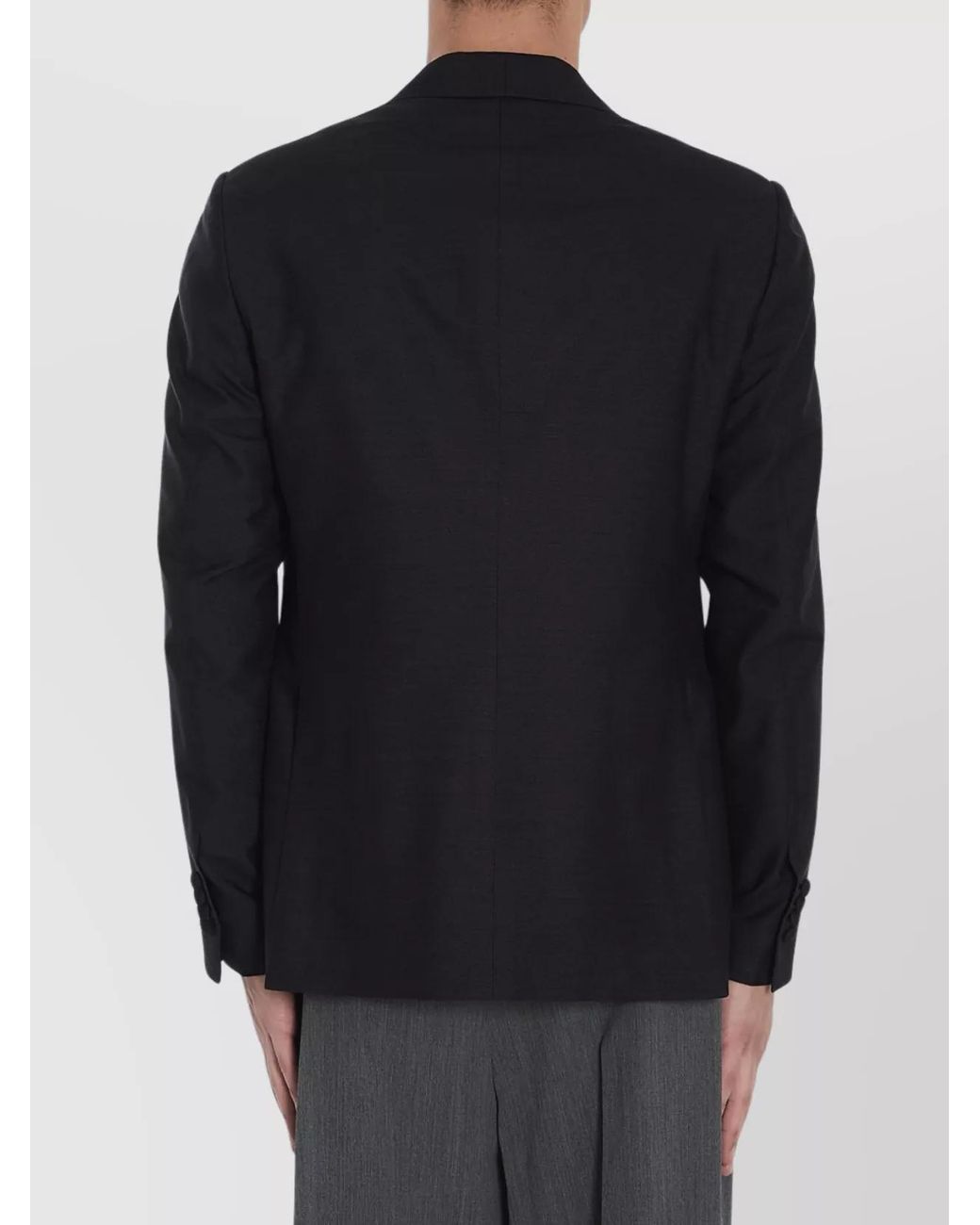 Lardini Black Silk Single-Breasted Jacket for men