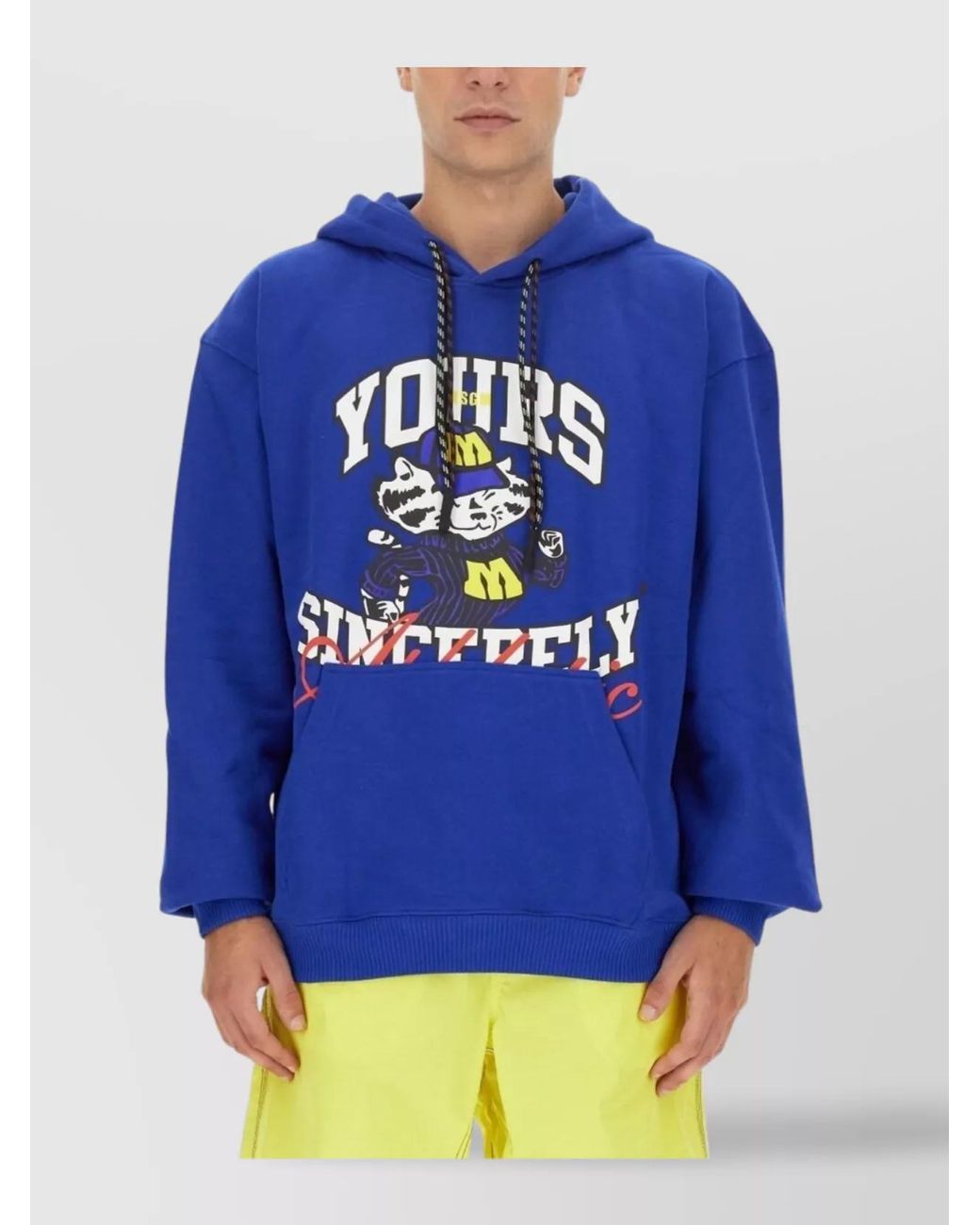 MSGM Blue Regular-Fit Hoodie for men