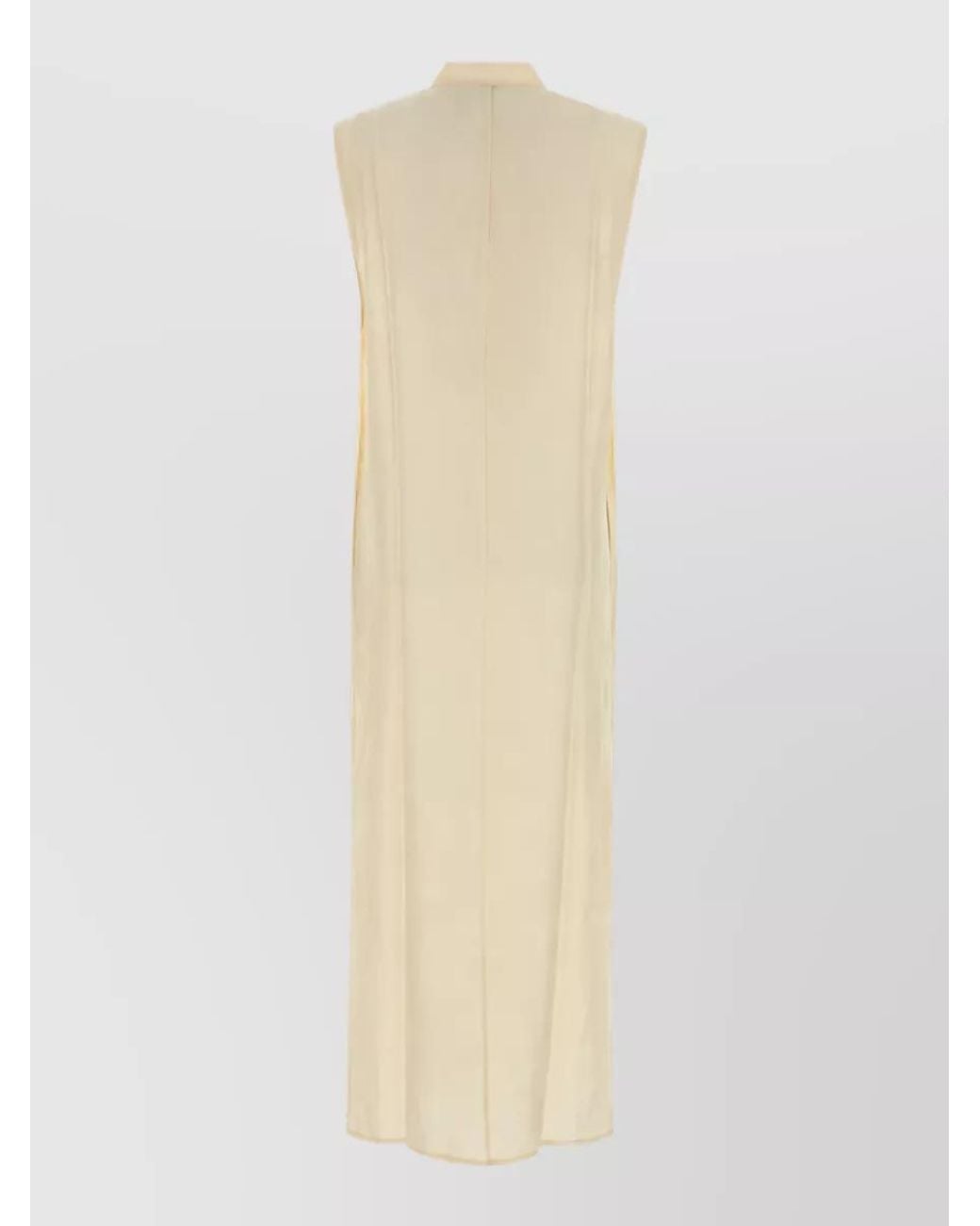 LeKasha White Silk Midi Shirt Dress