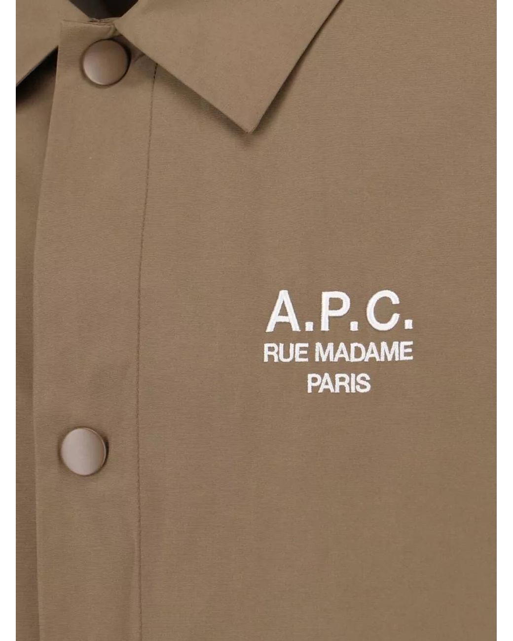 A.P.C. Green Single Breasted Coat for men