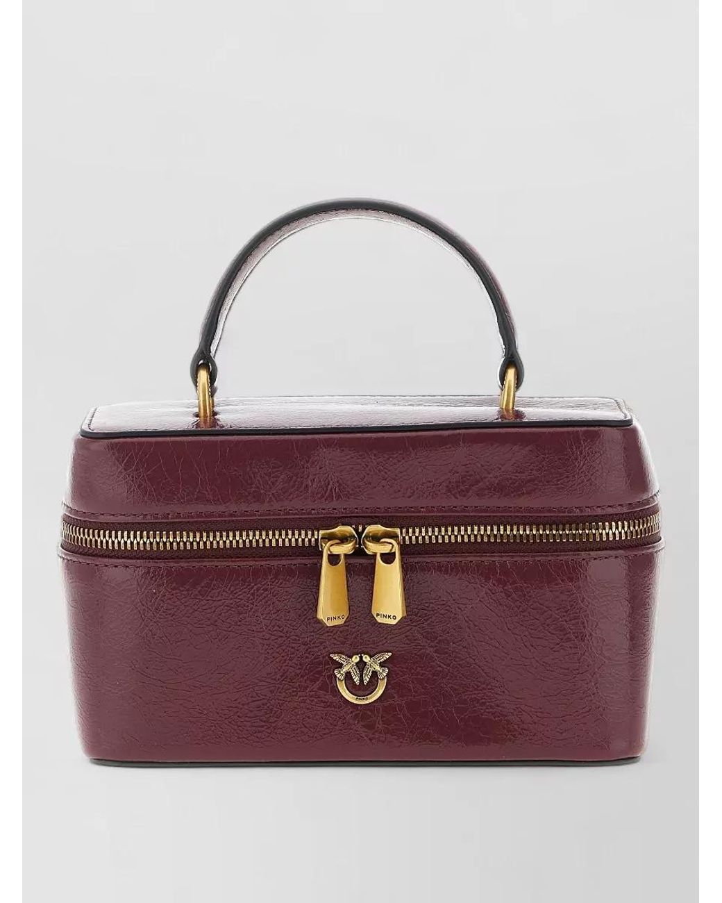 Pinko Purple Mini Quilted Calf Leather Crossbody Bag