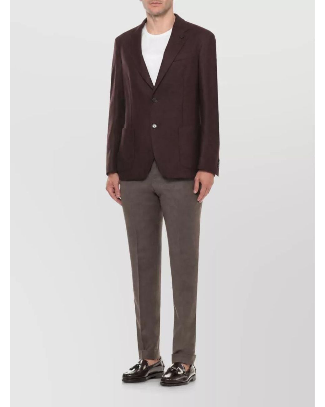 Lardini Brown Cashmere Blend Single-Breasted Suit Jacket for men