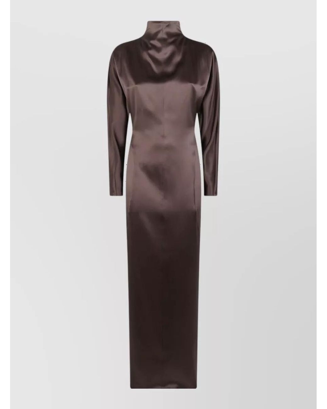 Max Mara Brown Silk Maxi Dress