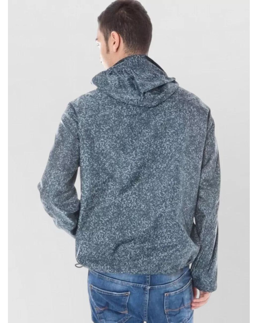 Calvin Klein Blue Hooded Printed Raincoat for men
