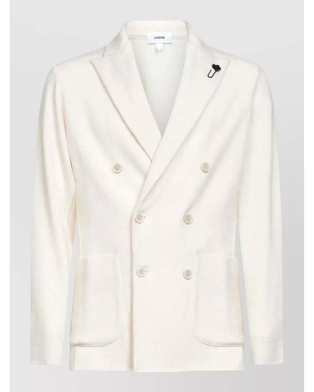 Lardini Natural Virgin Wool Double-Breasted Blazer for men