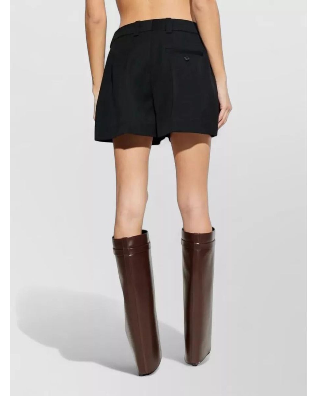 Givenchy Black Wool Pleated Bermuda Shorts