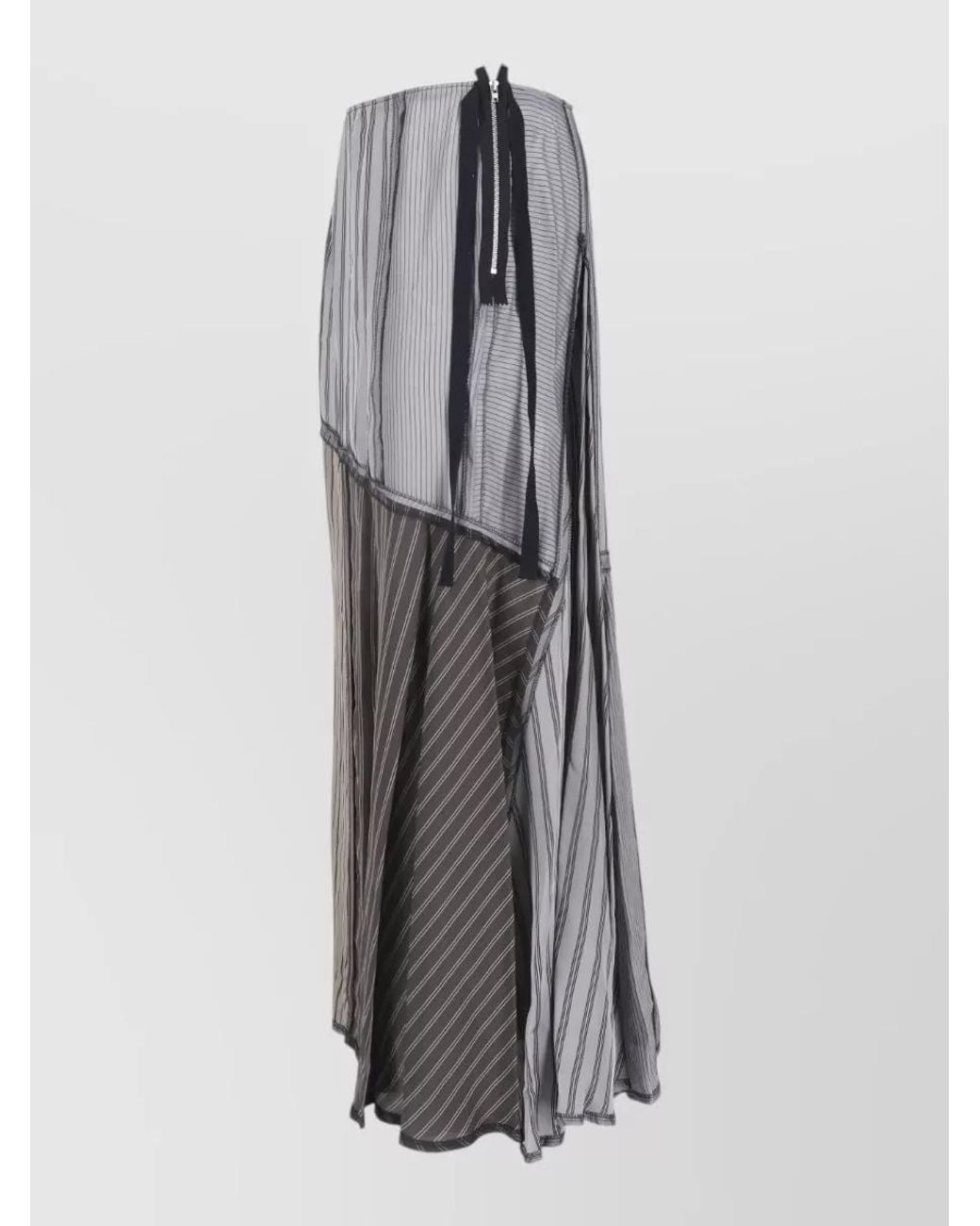 Maison Margiela Gray Cupro Asymmetric Midi Skirt