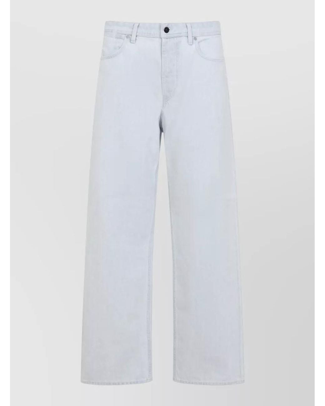 Stone Island White Denim Mid-Rise Straight-Leg Jeans for men