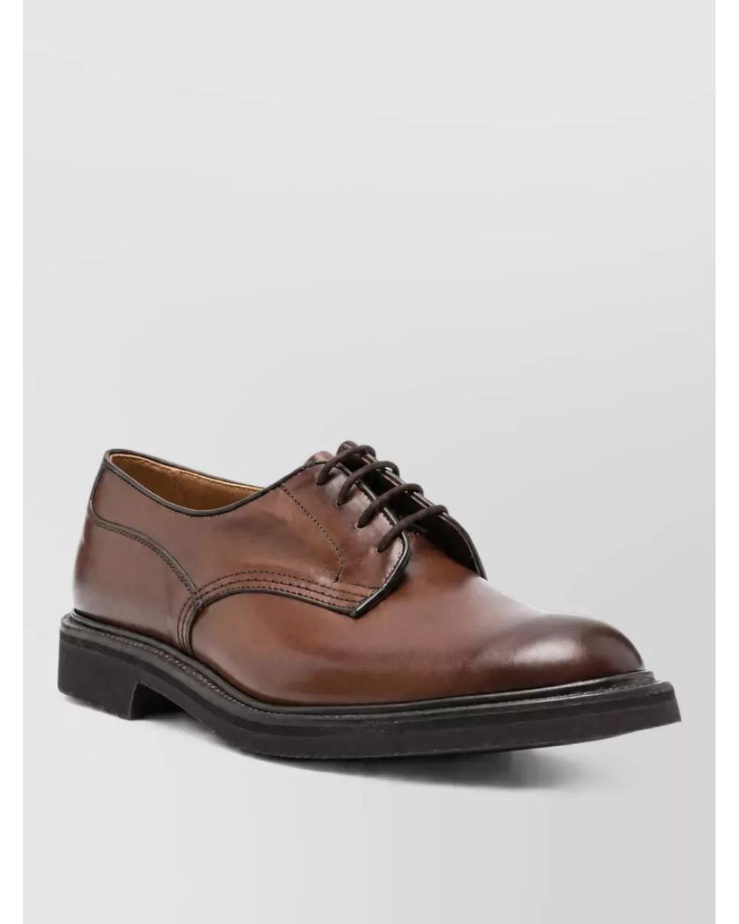 Tricker's Brown Leather Derby Shoes for men