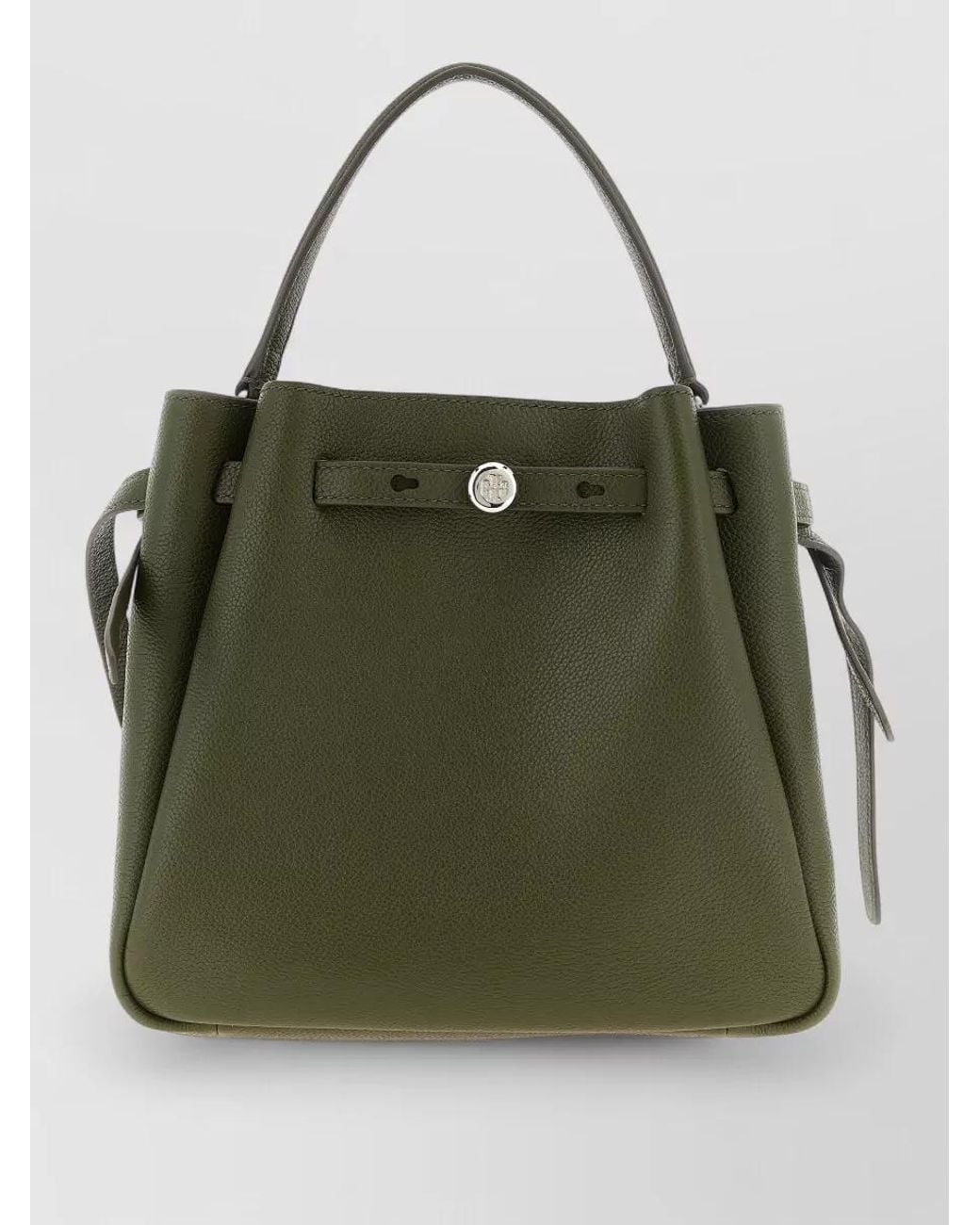 Tory Burch Green Romy Leather Bucket Bag