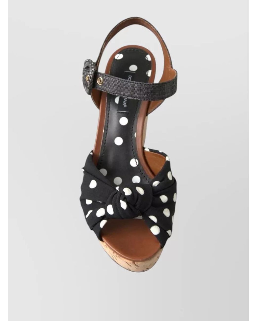 Dolce & Gabbana Black Polka-Dot Wedge Sandals