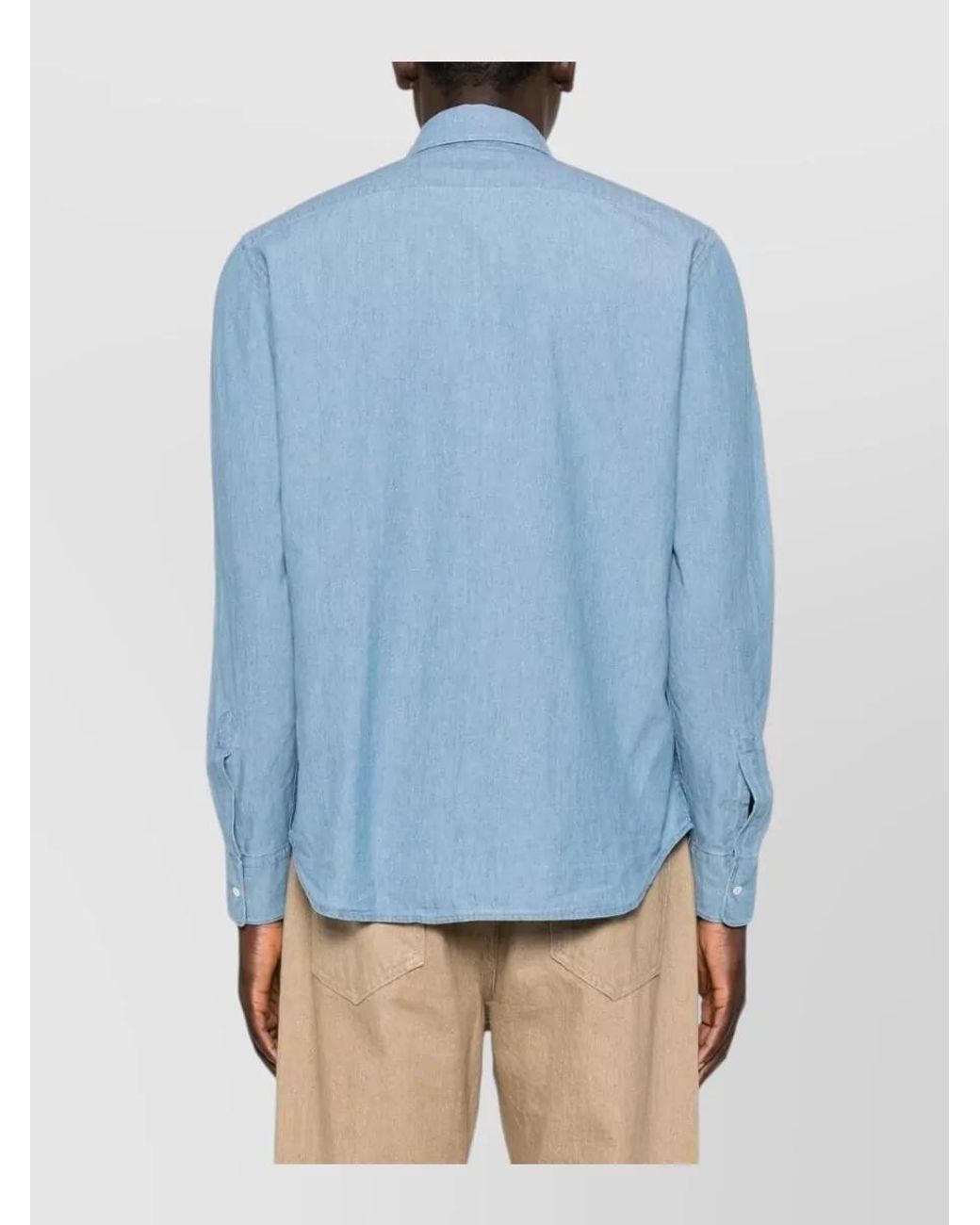 Aspesi Blue Denim Shirt for men