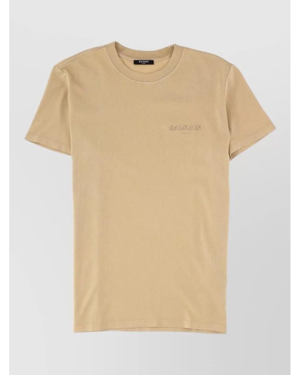 Balmain Natural Cotton Logo T-Shirt for men