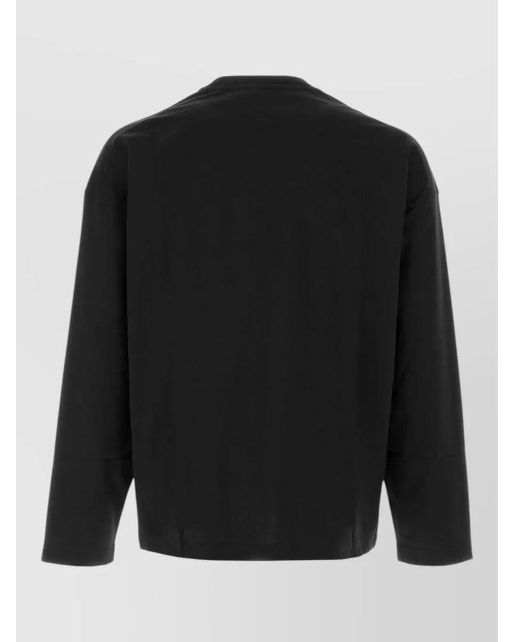 Jil Sander Black Cotton Long-Sleeve Logo T-Shirt for men