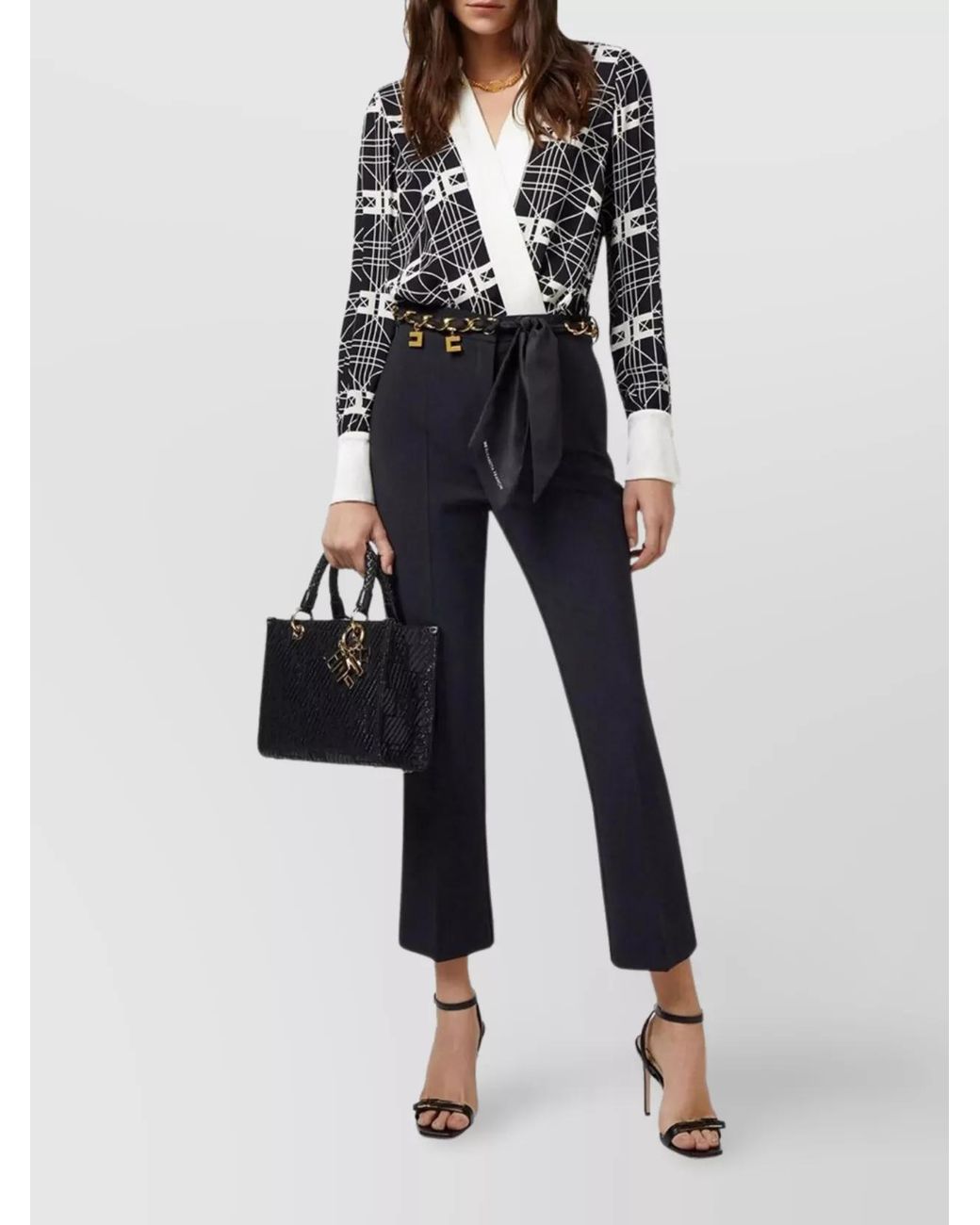 Elisabetta Franchi Black Silk Blouse