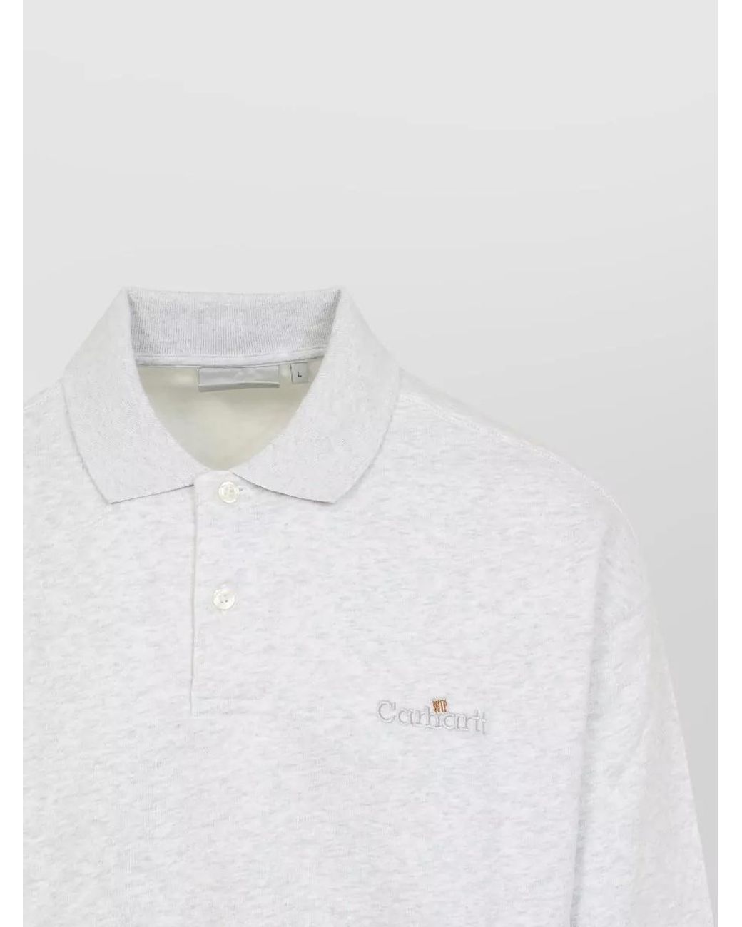 Carhartt White Cotton Long-Sleeve Polo Sweater for men