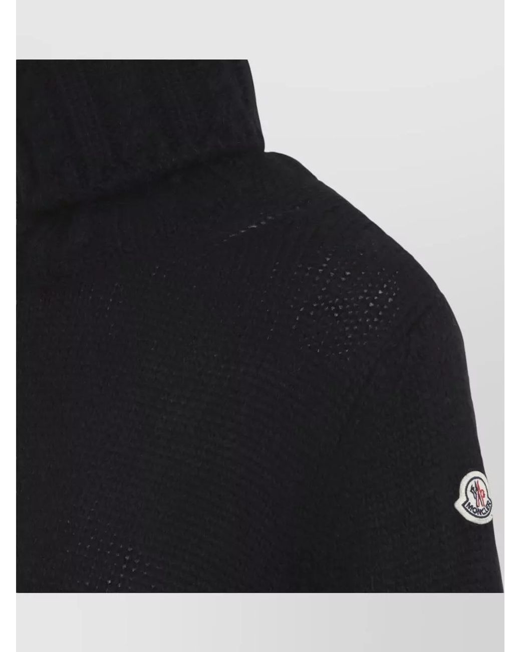 Moncler Blue Ribbed Turtleneck Cable-Knit Knitted Dress