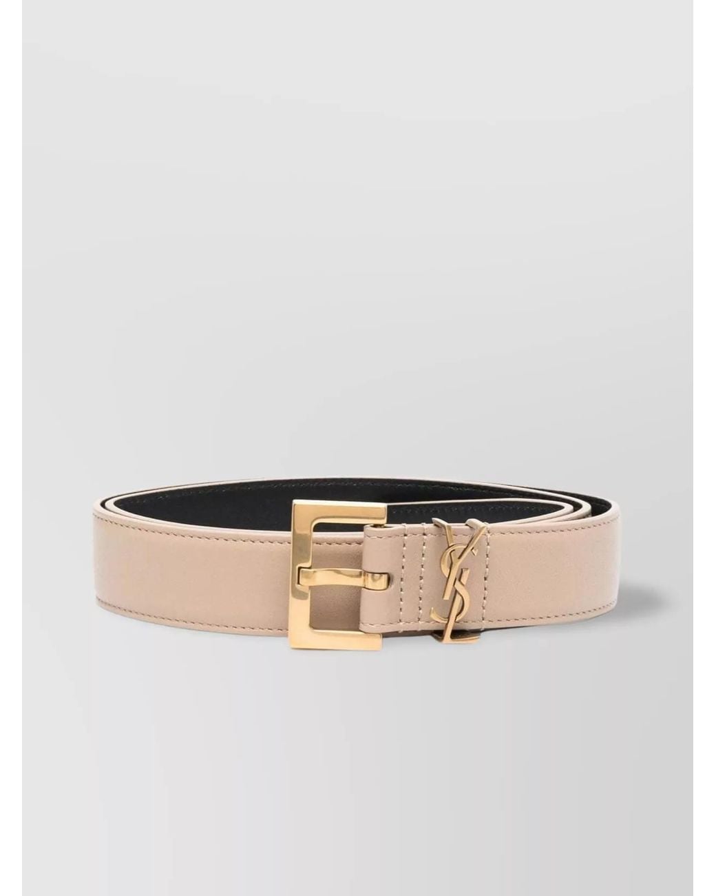 Saint Laurent Natural Leather Cassandre Belt