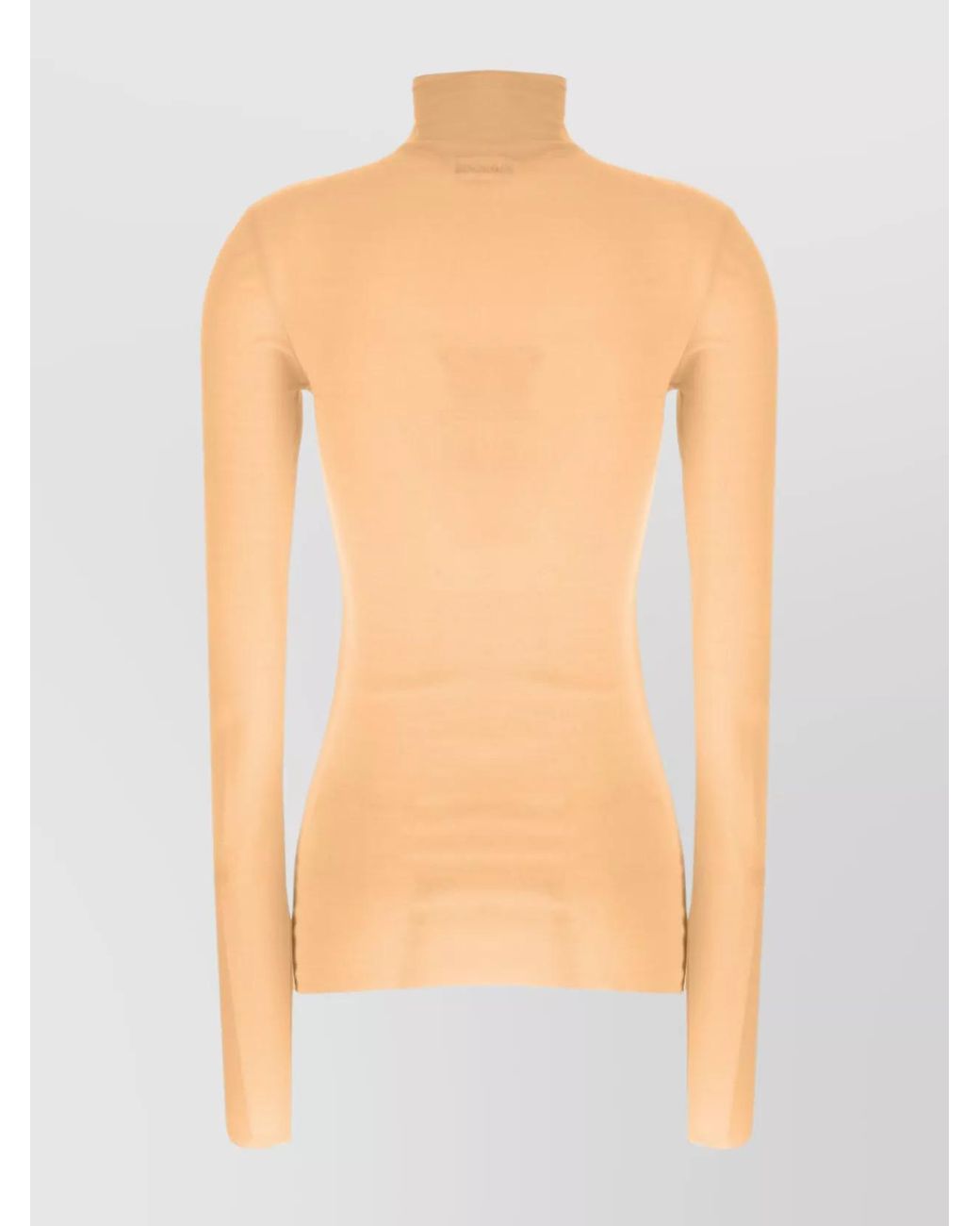 Jil Sander Natural Silk Turtleneck Long-Sleeve Top