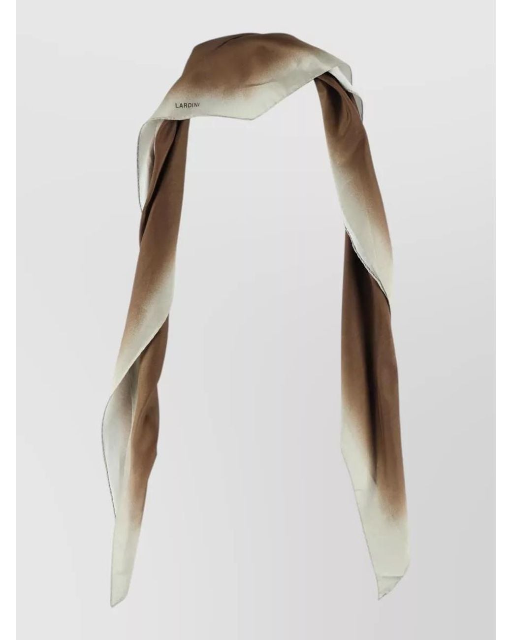 Lardini White Silk Blend Printed Scarf for men