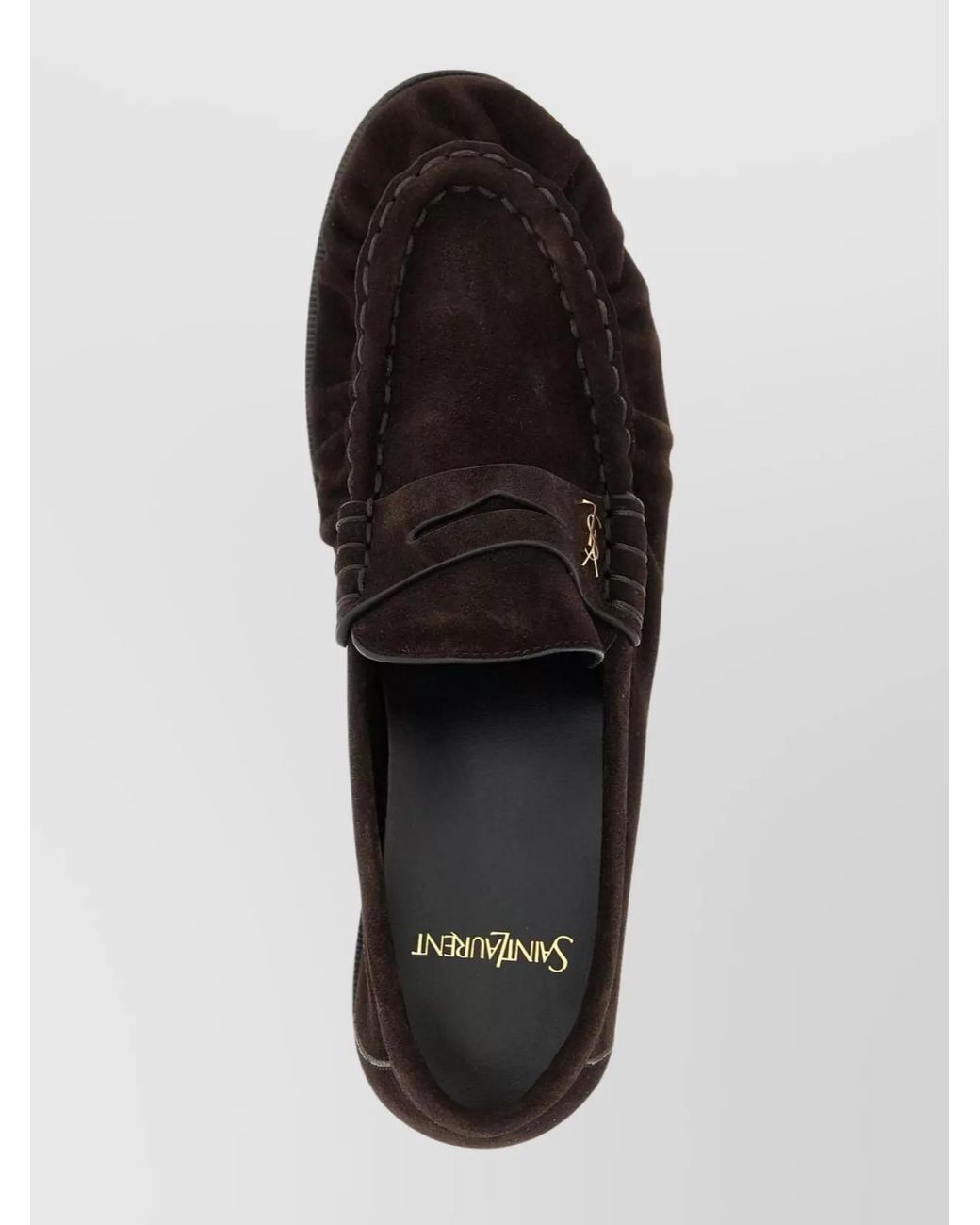 Saint Laurent Black Suede Penny Loafers