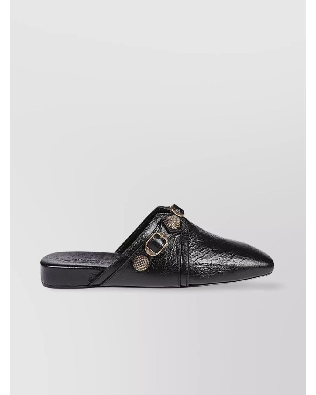 Balenciaga Black Leather Cosy Cagole Slippers
