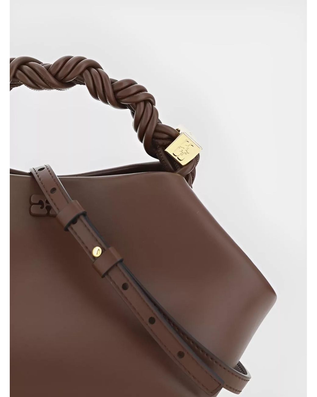 Ganni Brown Bou Small Leather Crossbody Bag