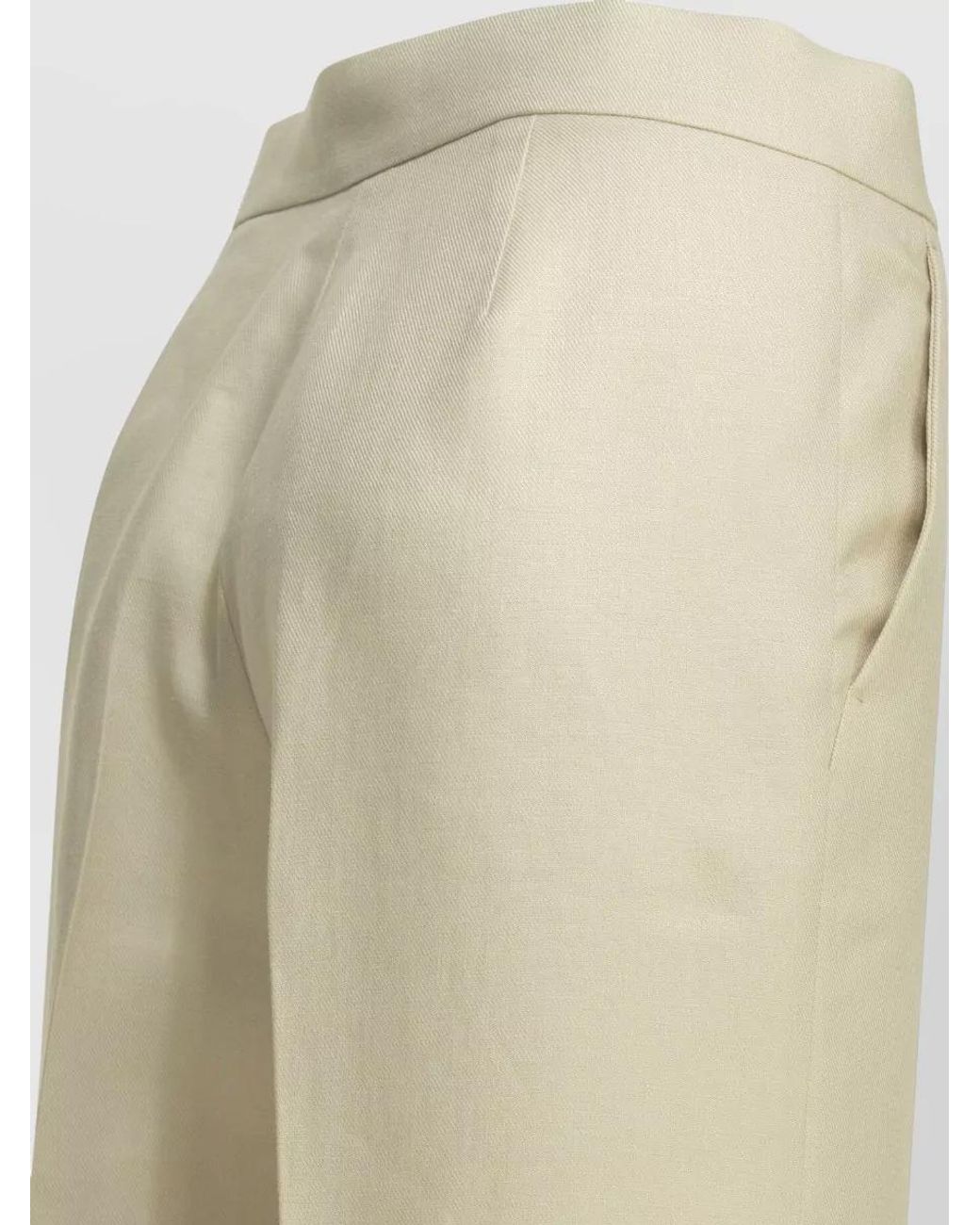 Max Mara Natural Linen Wide-Leg Trousers