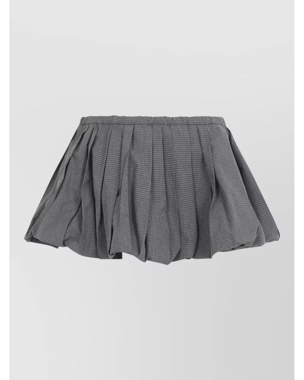 Miu Miu Gray Pleated Check Mini Skirt