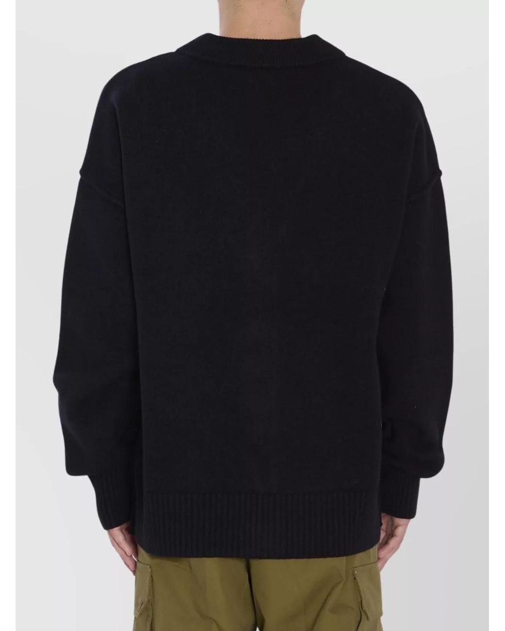 AMI Blue Wool Oversized Cardigan for men