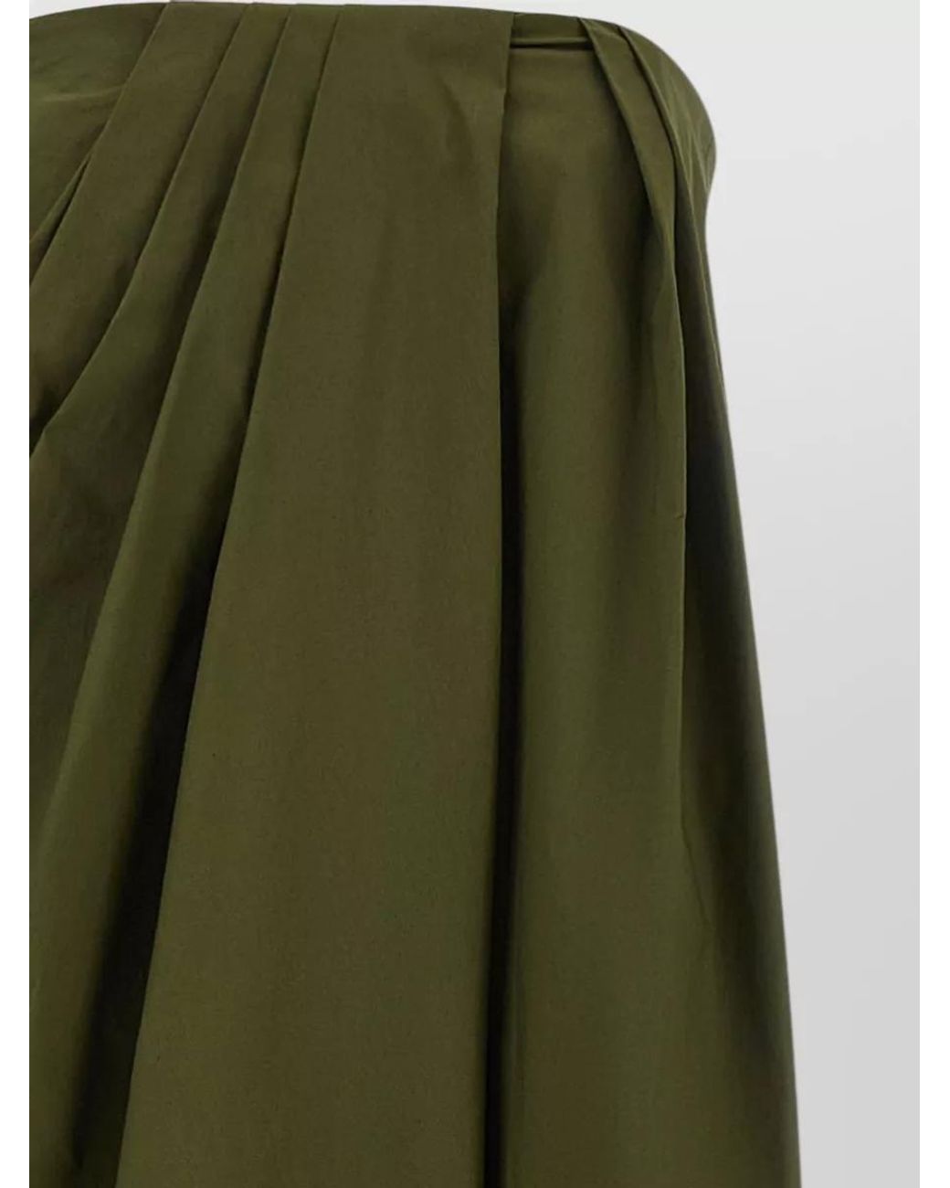 ARMARIUM Green Cotton Asymmetric Draped Sleeveless Long Dress