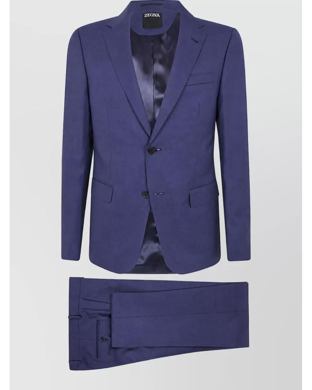 Zegna Blue Single Breasted Coat for men