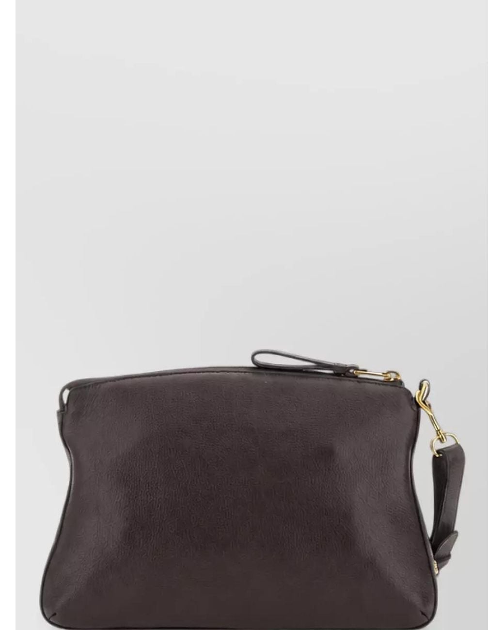 Borsalino Brown Leather Clutch Bag