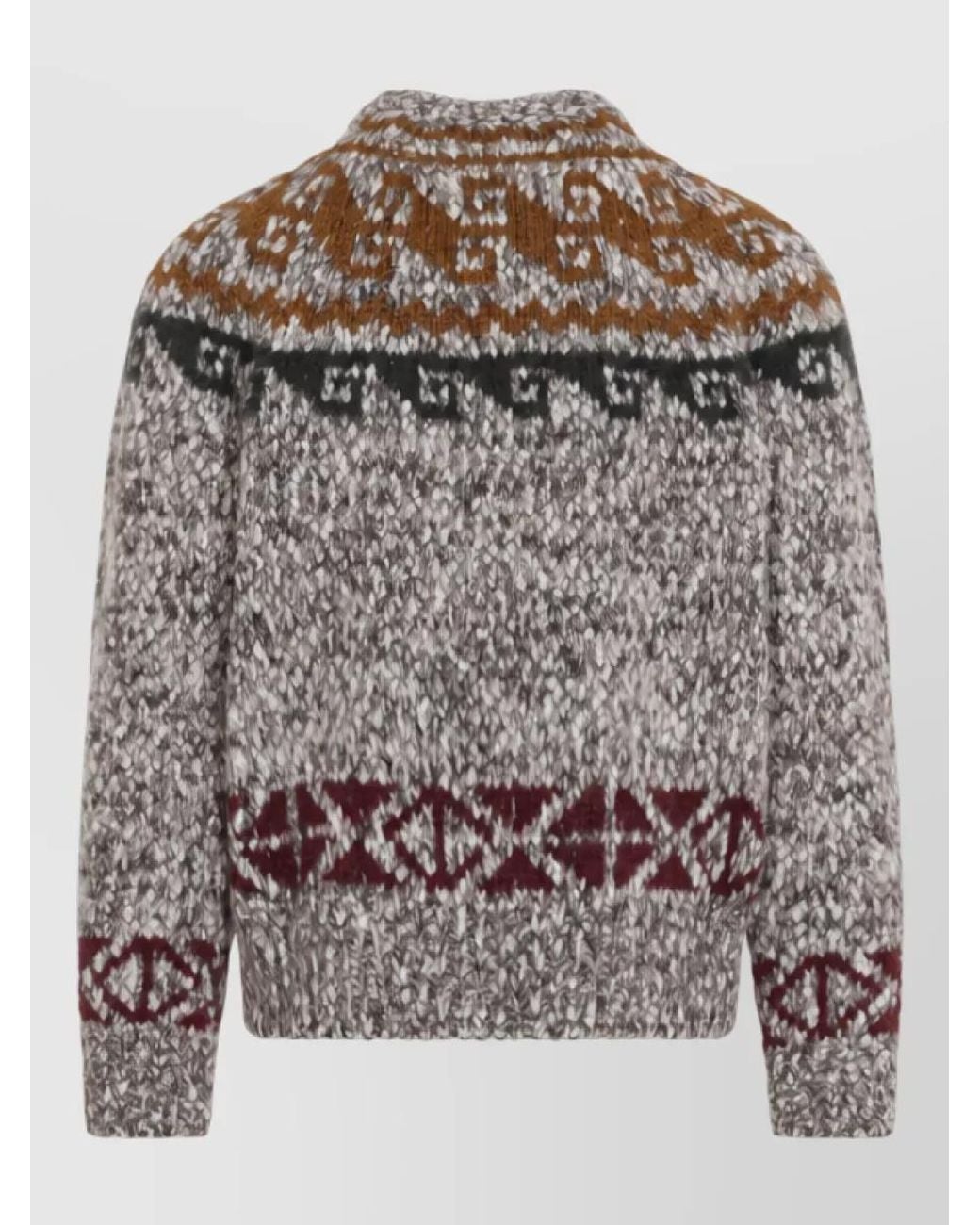 Moncler Gray Chunky-Knit Fair Isle Wool-Blend Jumper for men