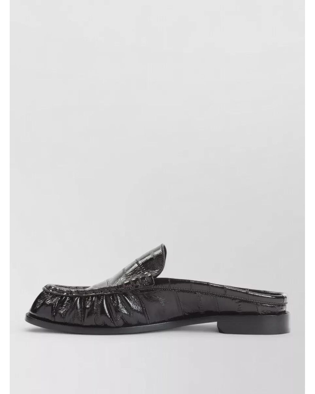 Saint Laurent Black Leather Backless Loafers