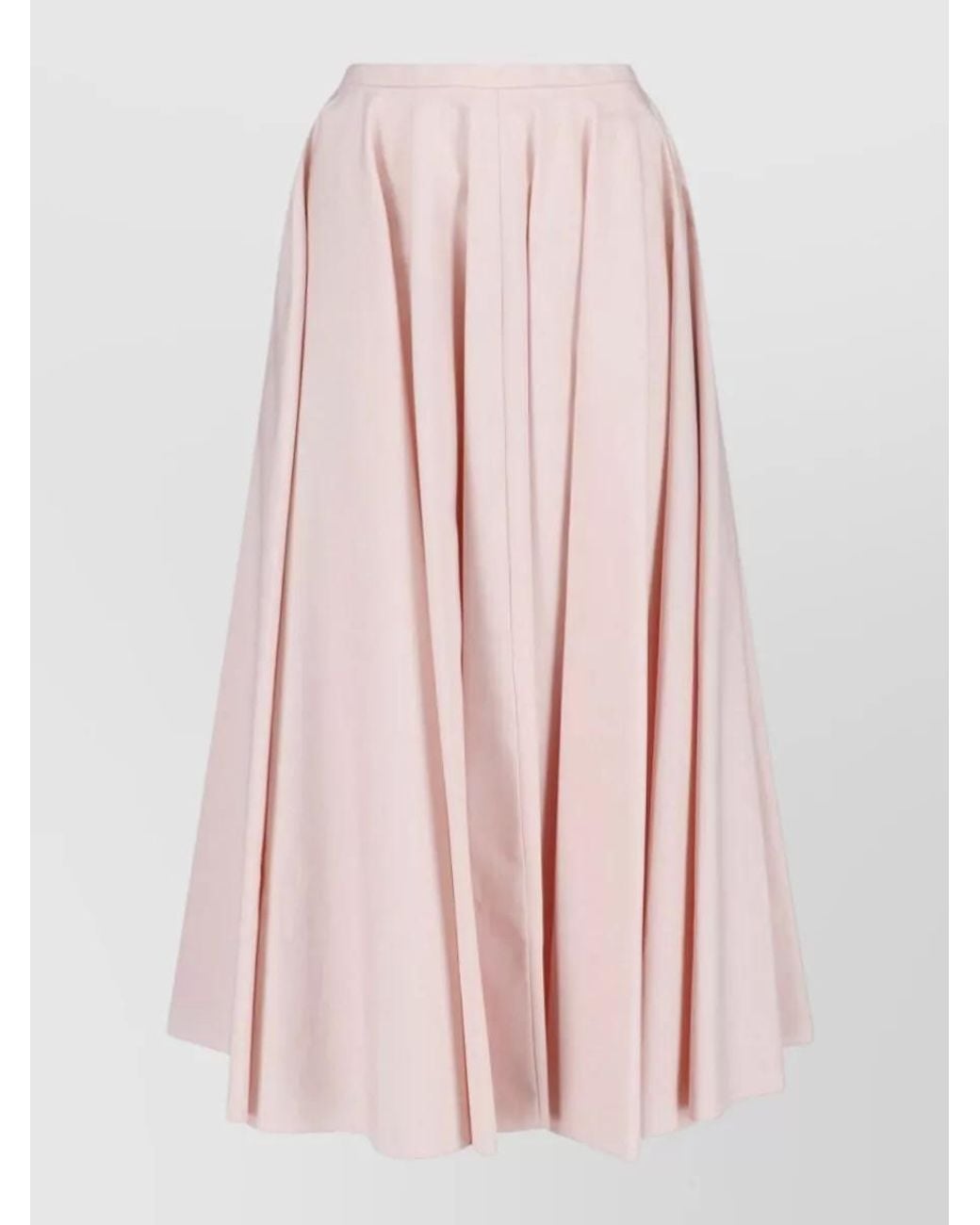 Givenchy Pink Cotton Pleated Long Full Skirt