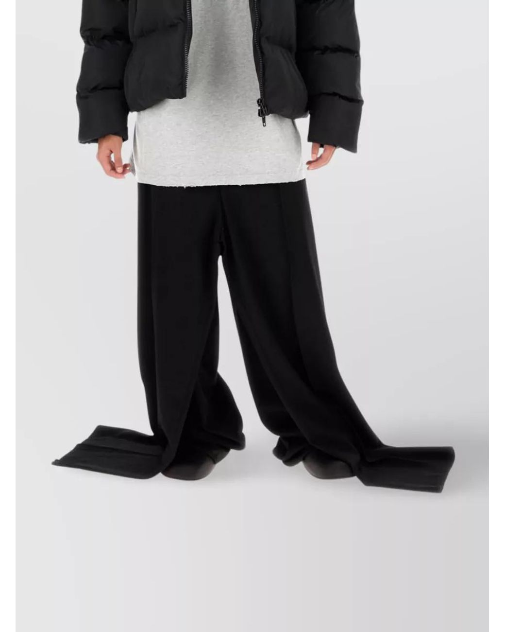 Balenciaga Black Wool Wide-Leg Trousers for men
