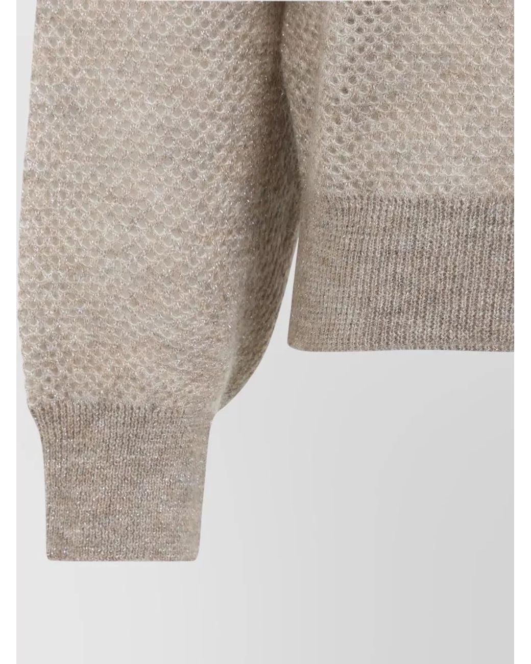 Brunello Cucinelli Multicolor Metallic Waffle-Knit Mohair-Blend Sweater